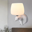 Frosted Glass Urn Wall Sconce - Modern White Finish For Study Room 1 /