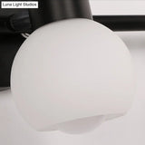 Frosted Glass Vanity Lighting - Traditional Style 2/3 Lights Bathroom Wall Lamp Black