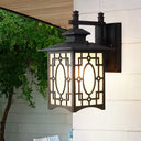 Frosted Glass Wall Lantern Sconce Light - Rustic Black/Bronze Courtyard Lighting Black