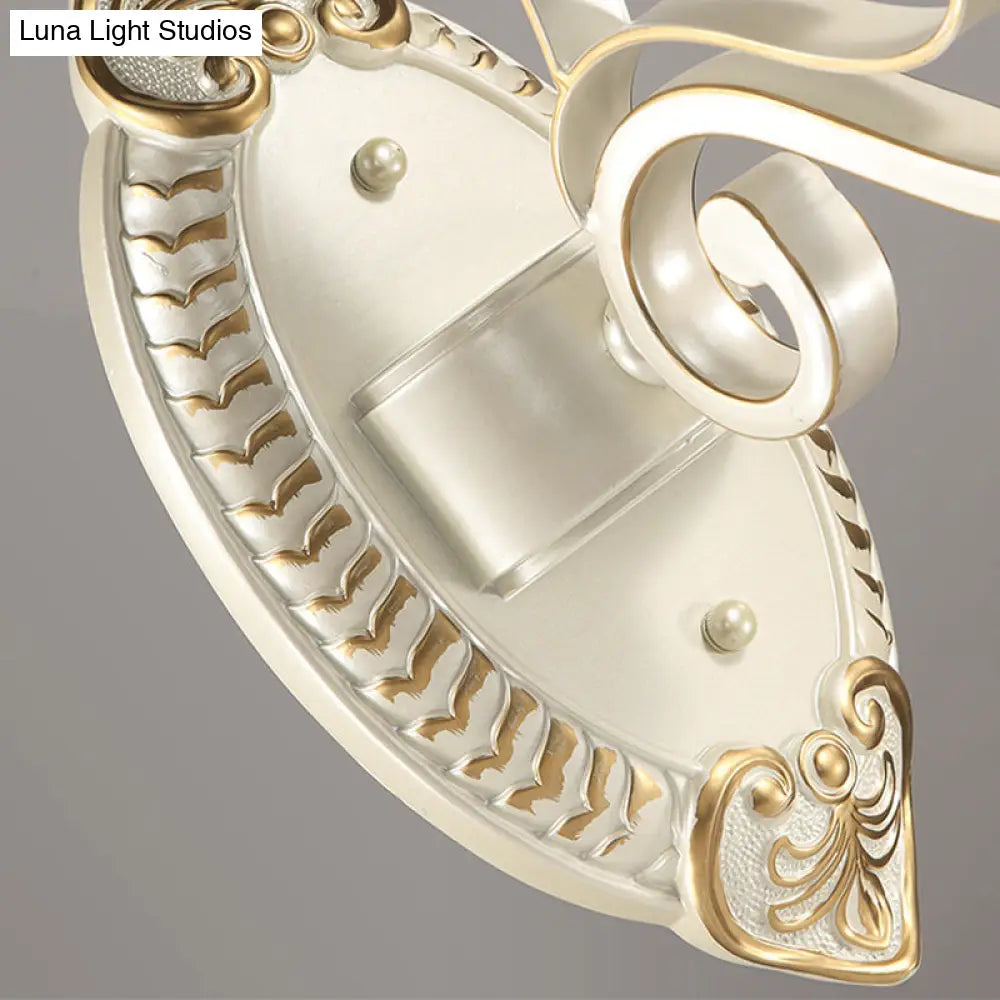 Frosted Glass Wall Sconce With Floral Shade And Crystal Accent For Living Room