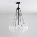 Frosted White Glass Bubbles Chandelier For Stylish Nordic Living Room 19 / Black