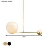 Frosted White Glass Globe Hotel Ceiling Suspension Lamp: Elegant 1-Head Postmodern Drop Pendant