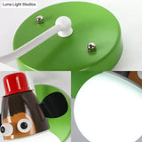 Fun Monkey Wall Sconce- 1 Light Metal Multi-Colored- Child Bedroom & Hallway