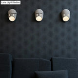 Funny Face Wall Sconce Led Light For Bedroom In Grey Resin