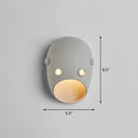 Funny Face Wall Sconce Led Light For Bedroom In Grey Resin / Circle