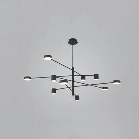 Gatria - Contemporary Sputnik Chandelier: Metal Pendant Light 10 / Black White