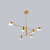 Gatria - Contemporary Sputnik Chandelier: Metal Pendant Light 6 / Gold Warm