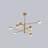 Gatria - Contemporary Sputnik Chandelier: Metal Pendant Light 8 / Gold White