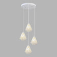Geometric Cage Staircase Multi Ceiling Light - Metallic Suspension Fixture 4 / White B