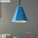 Geometric Cement Pendant Light - 1 Simplicity Hanging (Black/White/Yellow)
