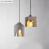 Geometric Cement Pendant Light - Modern Style For Single Dining Room Suspension Fixture