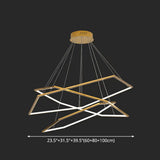 Geometric Chandelier: Ultra-Modern Metallic Lighting Fixture For Living Room