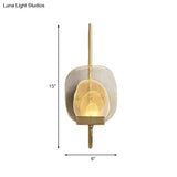 Geometric Clear Glass Wall Light In Gold - Colonialist 1-Head Bedroom Sconce