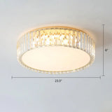 Geometric Crystal Led Flushmount Ceiling Light With Simple Champagne Style / 23.5’ Round