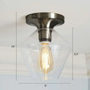 Geometric Glass Flushmount Light - Sleek And Simple Ceiling Fixture For Balcony More Black / C