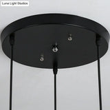Geometric Hanging Lamp: Carved Metal Shade Industrial Style 3 Lights For Kitchen Pendant Lighting