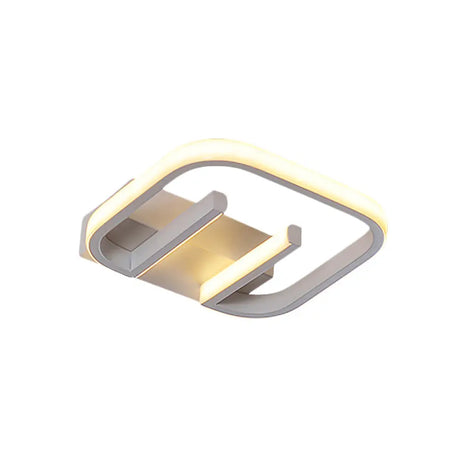 Geometric Led Ceiling Light In Nordic White/Black/Gold With Metallic Finish - Perfect For Hallways
