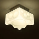 Geometric Led Flush Light For Hallway - Simple White Acrylic Ceiling Fixture