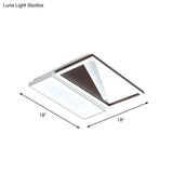 Geometric Led Flush Mount Light Black And White Acrylic Modern Design 18’/21.5