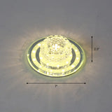 Geometric Passage Led Flush Mount Crystal Block Ceiling Light Clear / Warm Round