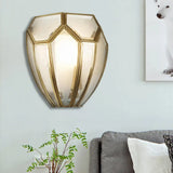 Geometric Wall Lamp With Hand Blown Glass And Gold Finish - Traditional Metal Sconce
