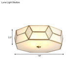 Geometrical Flush Mount Traditional White Glass Chandelier - Wide Options 2/3 Bulbs