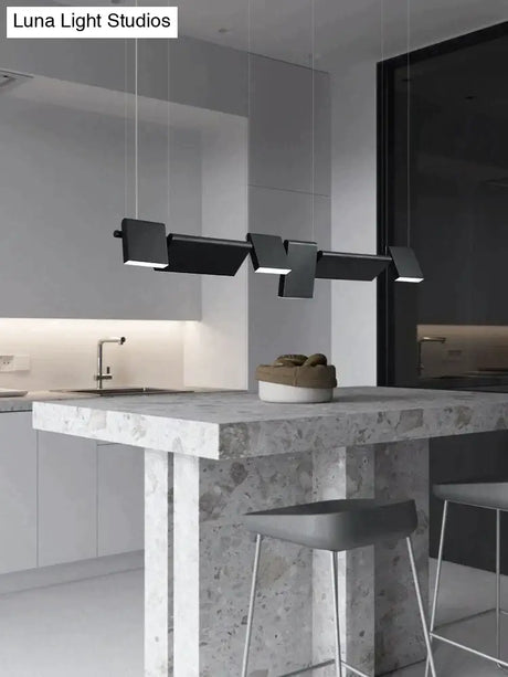 Giada - Simple Modern Black Led Chandelier Light
