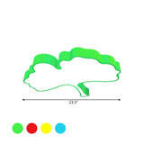 Ginkgo Leaf Led Ceiling Light In Macaron Metal Red/Yellow/Blue - Nursery Flush Mount 23.5/31.5 W