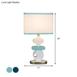 Giovanna - Modern Single Light Bedside Night Lamp Blue/Green Reading Task Lighting With Barrel
