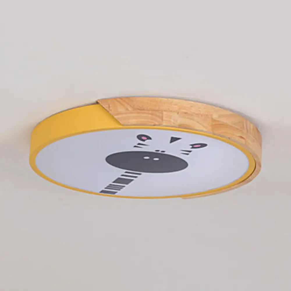 Giraffe Themed Acrylic Flush Ceiling Light For Kids Bedroom