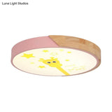 Giraffe Themed Acrylic Flush Ceiling Light For Kids Bedroom Pink / 12 A