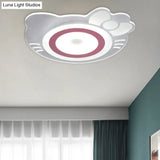 Girl Bedroom Kitten Led Ceiling Light In White And Pink - Adorable Stylish