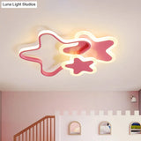 Girls Bedroom Led Pink Flushmount Ceiling Light - 16.5’/20.5’ W With Star Acrylic Shade