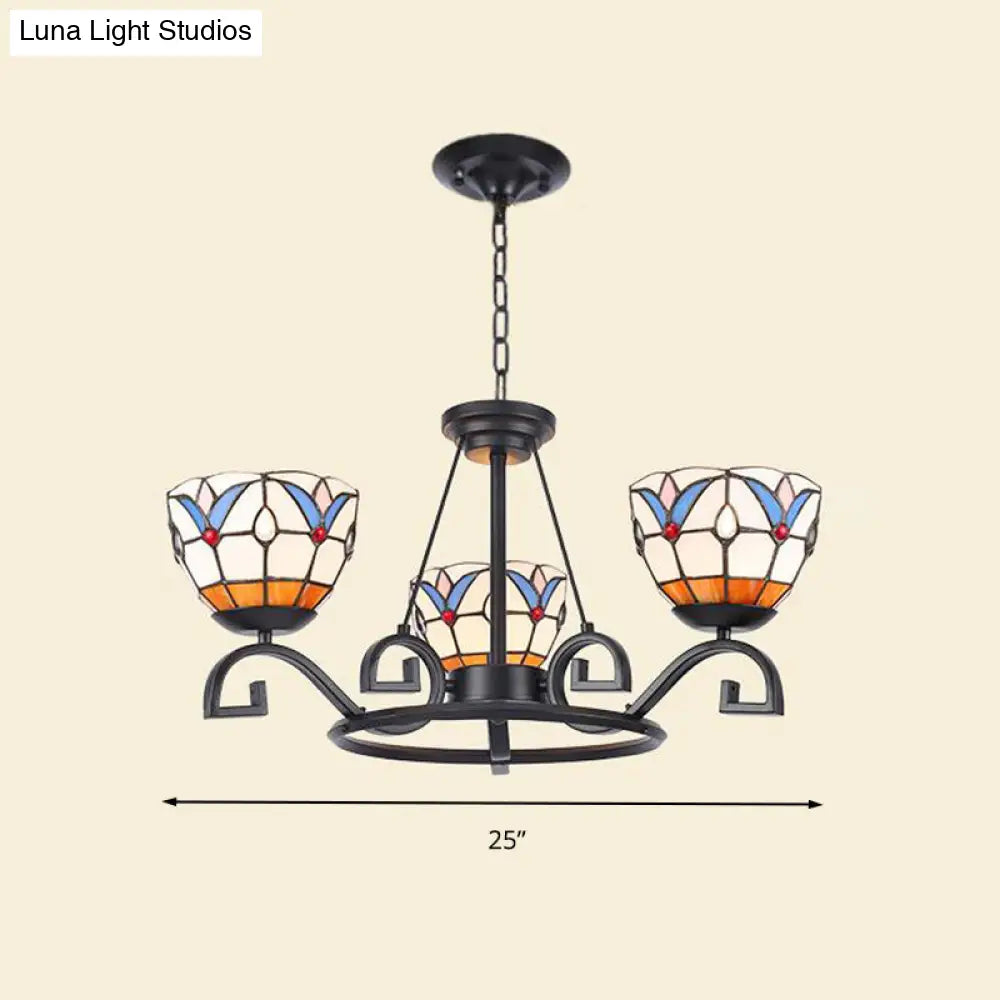 Glamorous Tiffany Chandelier With Frosted Glass Suspension And Multiple Sizes: 3 6 Or 8 Lights In