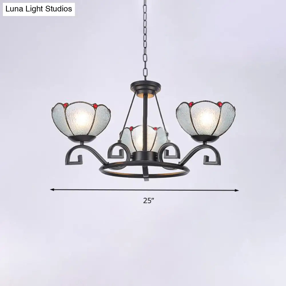 Glamorous Tiffany Chandelier With Frosted Glass Suspension And Multiple Sizes: 3 6 Or 8 Lights In