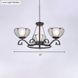 Glamorous Tiffany Chandelier With Frosted Glass Suspension And Multiple Sizes: 3 6 Or 8 Lights In