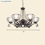 Glamorous Tiffany Chandelier With Frosted Glass Suspension And Multiple Sizes: 3 6 Or 8 Lights In