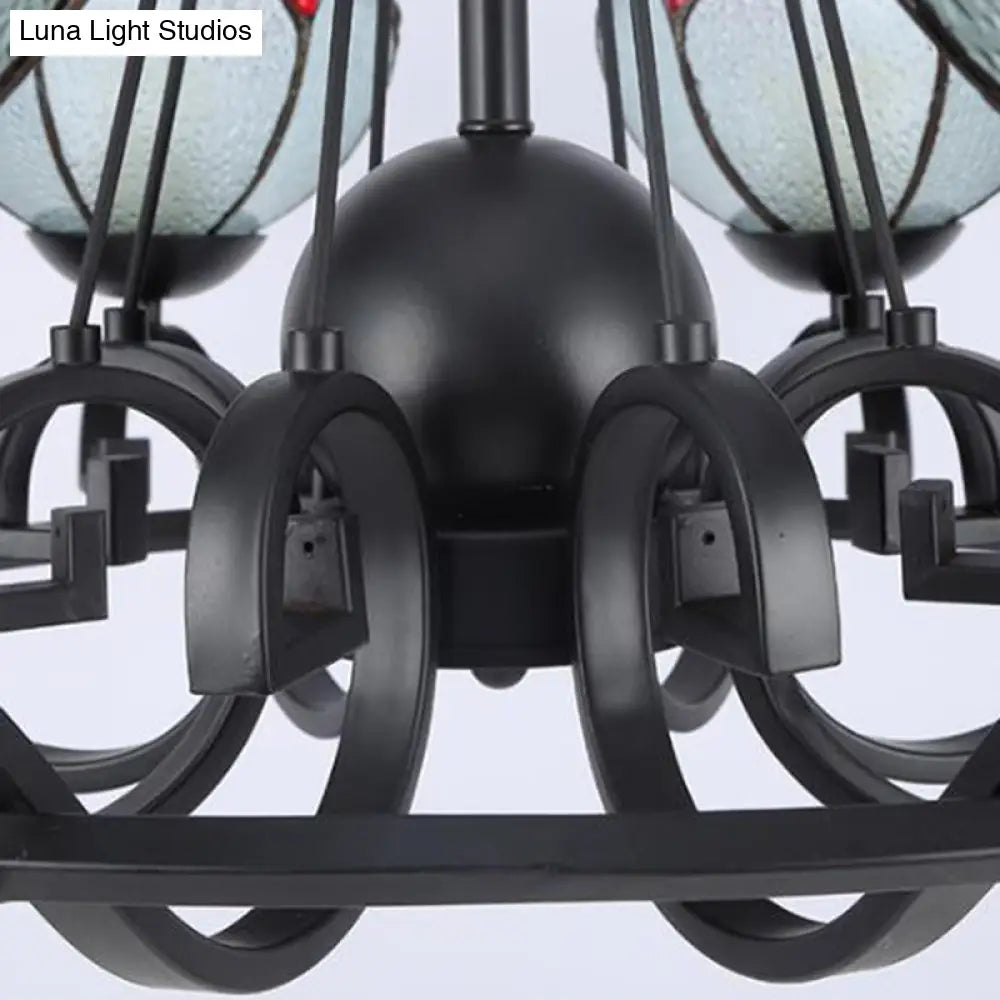 Glamorous Tiffany Chandelier With Frosted Glass Suspension And Multiple Sizes: 3 6 Or 8 Lights In