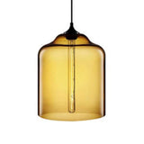 Glass Jug Suspension Light - Contemporary Red/Brown/Blue Ceiling Pendant Amber