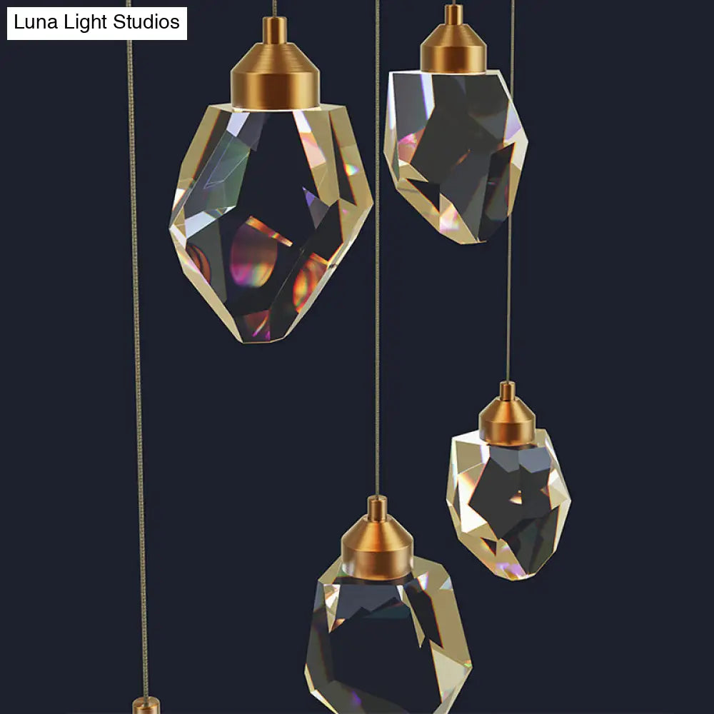 Gleaming Led Multi-Pendant Suspension Lighting For Dining Room