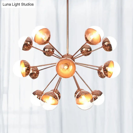 Globe Dining Room Semi Flush Mount Light With White/Clear/Smoke Grey Glass - 9/12/15 Lights