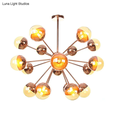 Globe Dining Room Semi Flush Mount Light With White/Clear/Smoke Grey Glass - 9/12/15 Lights