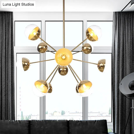 Globe Dining Room Semi Flush Mount Light With White/Clear/Smoke Grey Glass - 9/12/15 Lights