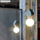 Globe Opal Glass Pendant Light With Terrazzo Decor - Minimalistic Single Hanging Ceiling For Dining