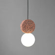 Globe Opal Glass Pendant Light With Terrazzo Decor - Minimalistic Single Hanging Ceiling For Dining