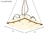 Globe Traditional Frosted Glass Chandelier - 4/9 Light White Hanging Fixture For Living Room Ceiling