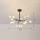 Glowworm Chandelier: Postmodern Acrylic Hanging Light For Dining Room 18 / Black