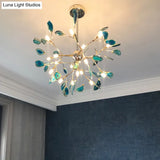 Gold Agate Sputnik Firefly Led Ceiling Chandelier For Artistic Living Room Lighting