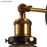 Gold Arm Wall Sconce With Glass Shade For Indoor Bar Décor