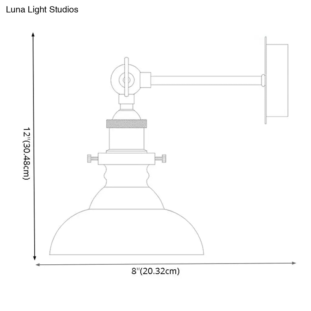 Gold Arm Wall Sconce With Glass Shade For Indoor Bar Décor
